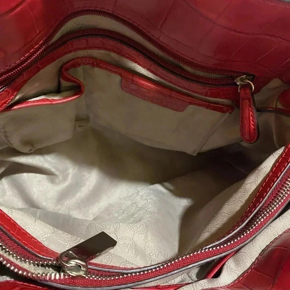 Michael kors red  leather satchel handbag - Picture 5 of 14